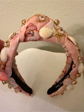 Embellished Pink Seashell Padded Headband by Unknown Brand